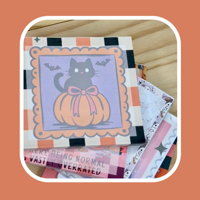 Black Cat - Cute Halloween Mini Notepads – 3x3” Sticky Note Style, 50 Pages