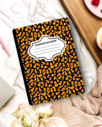 Customized Halloween Composition Notebook – Candy Corn Aesthetic Journal | Personalized School Supplies