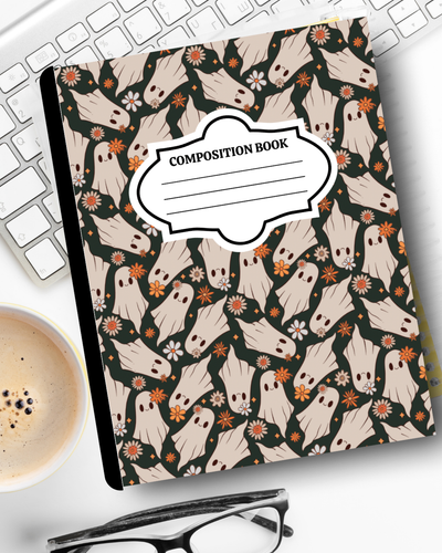 Customized Halloween Composition Notebook – Coquette Ghost Aesthetic Journal | Personalized School Supplies
