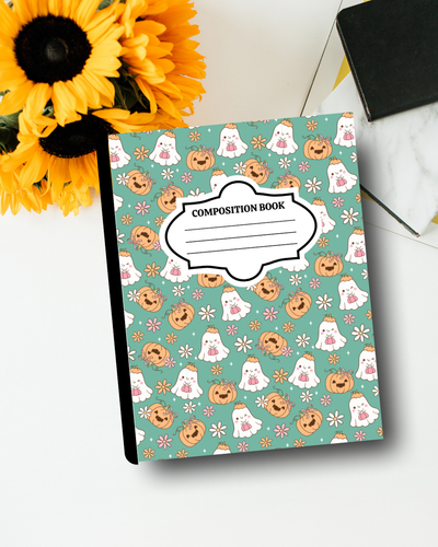 Customized Halloween Composition Notebook – Ghost Aesthetic Journal | Personalized School Supplies