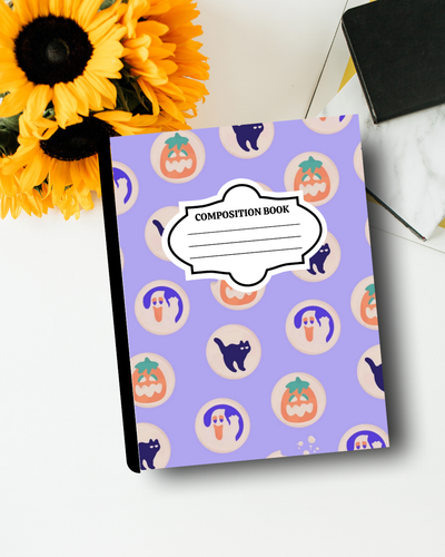 Customized Halloween Composition Notebook – Sugar Cookie Aesthetic Journal | Personalized School Supplies