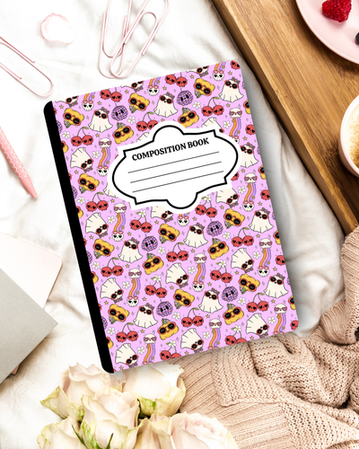 Customized Halloween Composition Notebook – Disco Ghost Aesthetic Journal | Personalized School Supplies