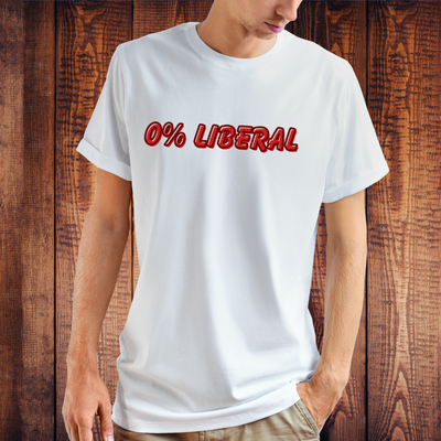 0% Liberal Conservative Graphic Tee – Political Statement Shirt