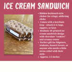 Ice Cream Sandwich Fidget Clicker Keychain – 3D Printed Sensory Toy with Satisfying Click | Cute Dessert Keyring