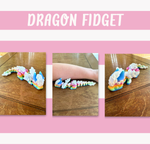 Pastel Frosted Dragon Fidget Toy – Articulated Rainbow 3D Printed Dragon with Icing Accents | Kawaii Fantasy Sensory Toy