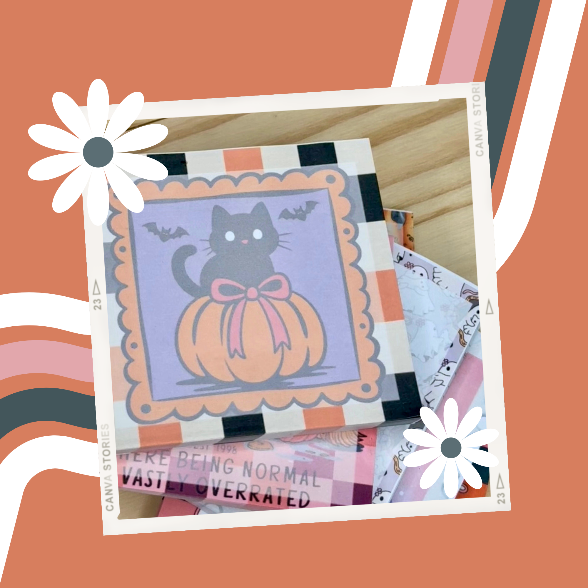 Black Cat - Cute Halloween Mini Notepads – 3x3” Sticky Note Style, 50 Pages