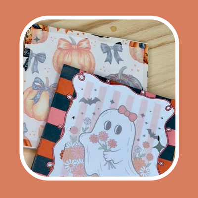 Girly Ghost - Cute Halloween Mini Notepads – 3x3” Sticky Note Style, 50 Pages