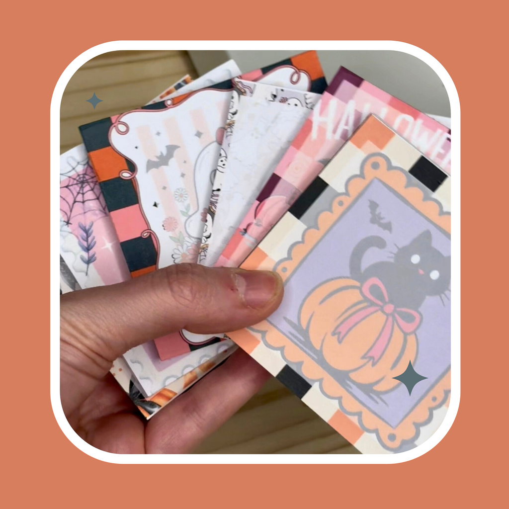 Black Cat - Cute Halloween Mini Notepads – 3x3” Sticky Note Style, 50 Pages