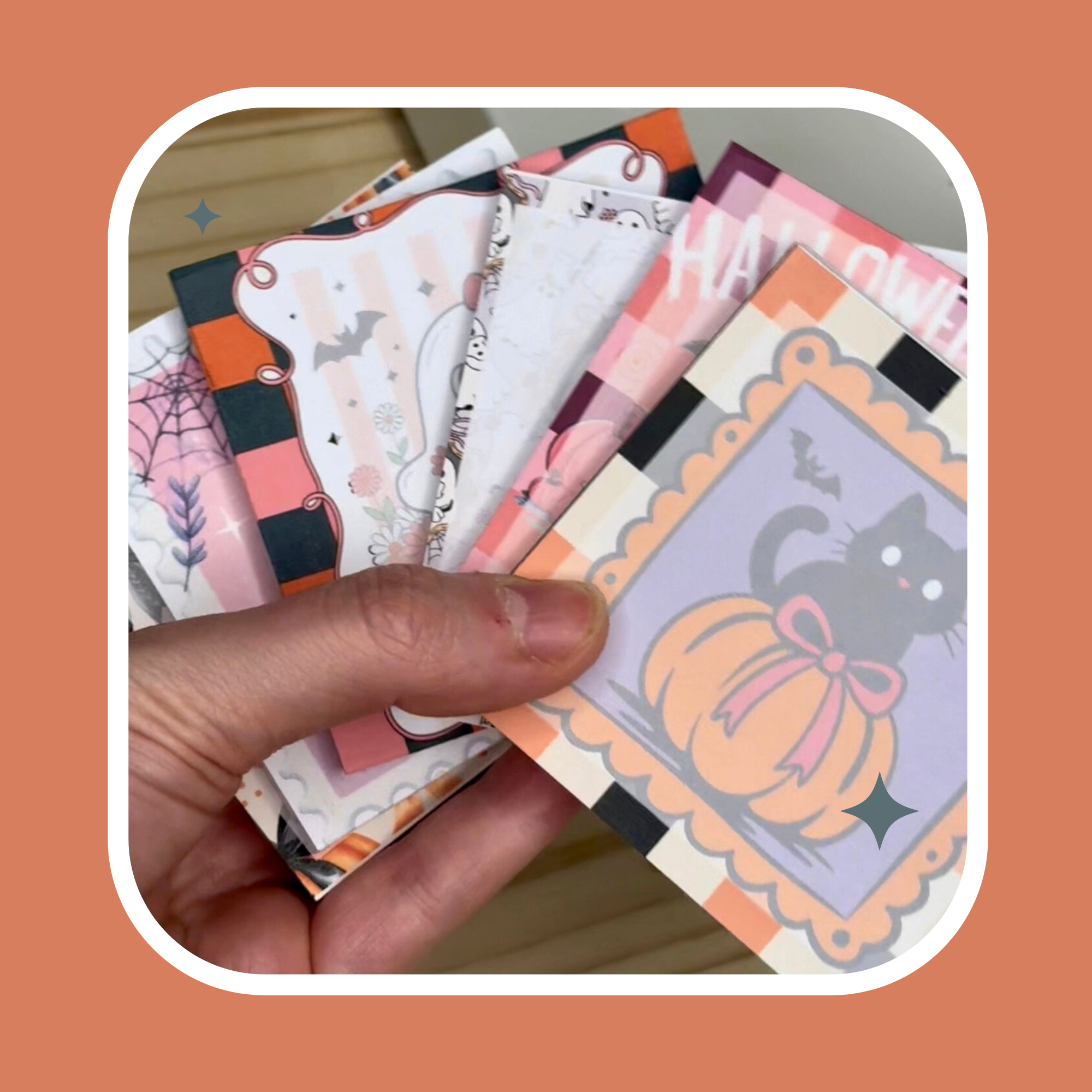 Black Cat - Cute Halloween Mini Notepads – 3x3” Sticky Note Style, 50 Pages
