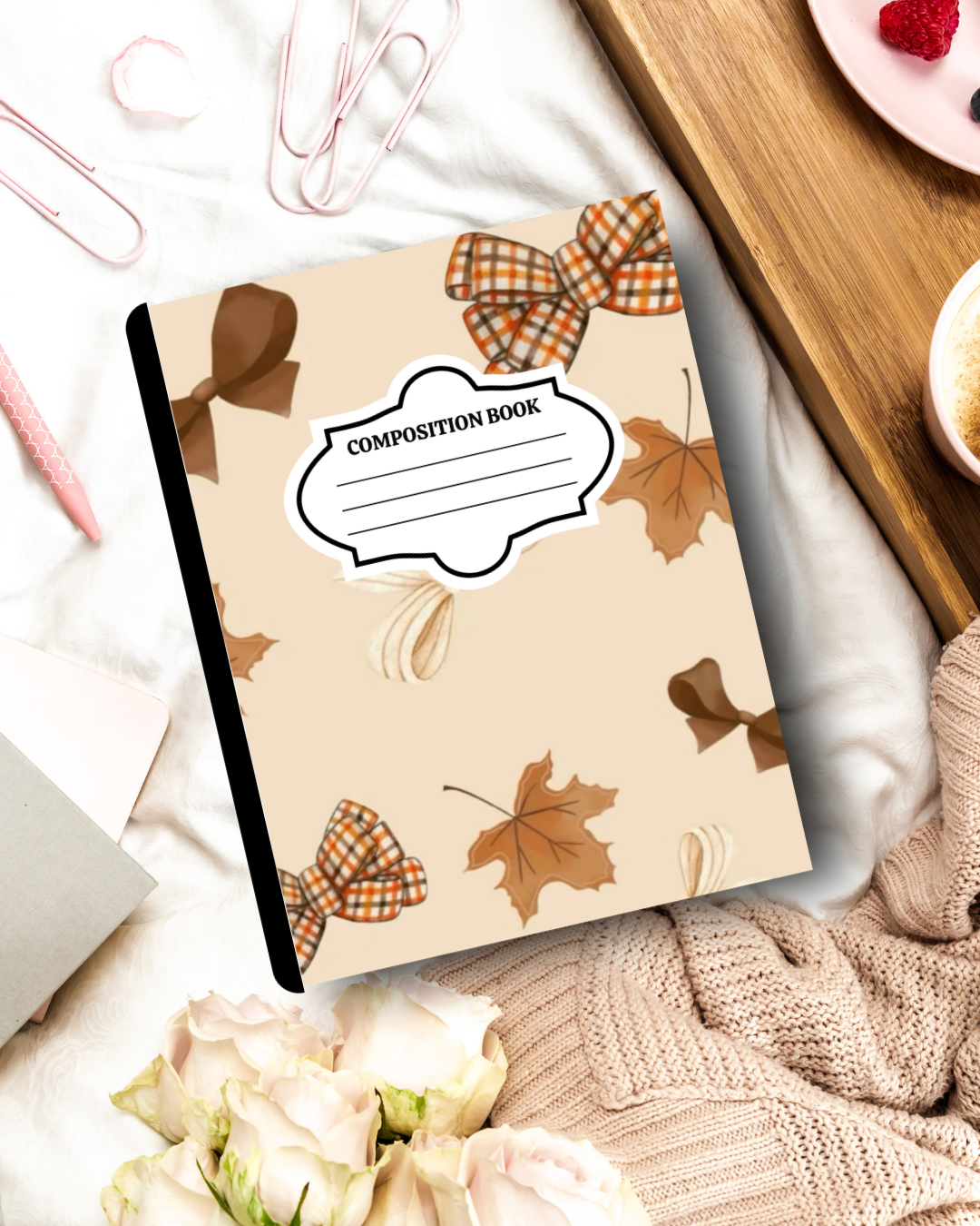Customized Halloween Composition Notebook – Fall Coquette Aesthetic Journal | Personalized School Supplies