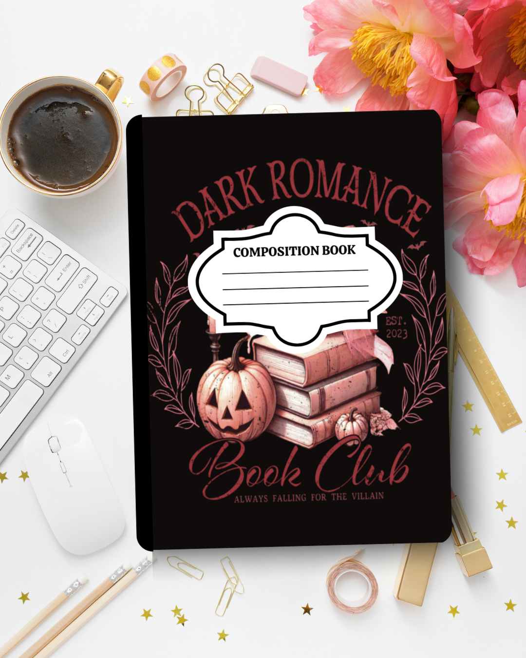 Customized Dark Romance Composition Notebook – Book  Aesthetic Journal | Personalized School Supplies