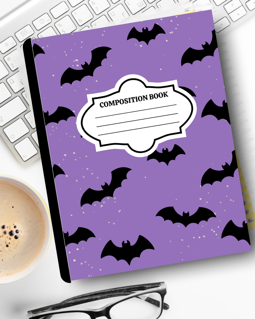 Customized Halloween Composition Notebook – Bats Aesthetic Journal | Personalized School Supplies