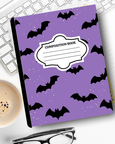 Customized Halloween Composition Notebook – Bats Aesthetic Journal | Personalized School Supplies