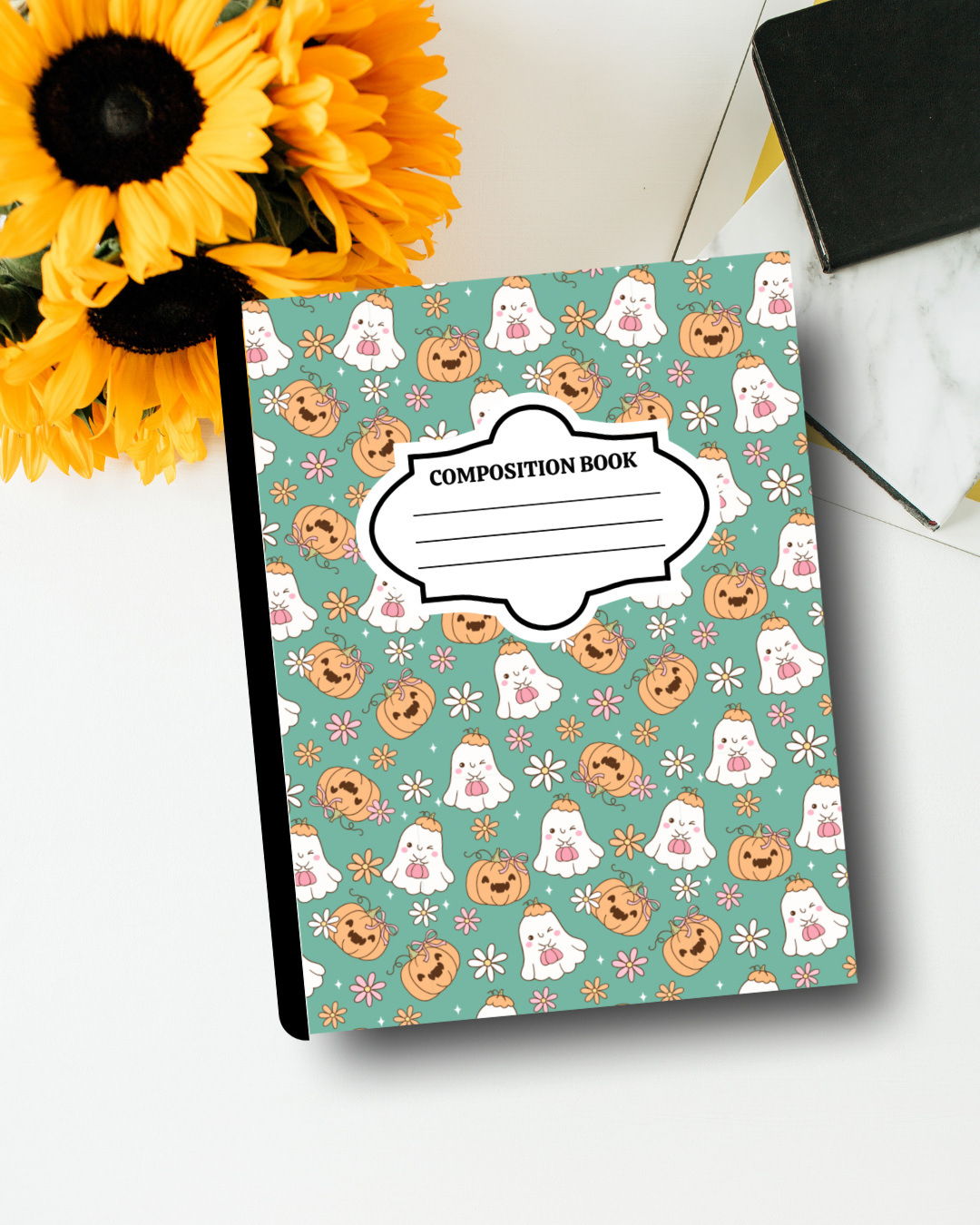 Customized Halloween Composition Notebook – Ghost Aesthetic Journal | Personalized School Supplies