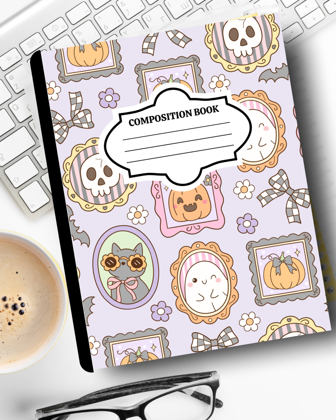 Customized Halloween Composition Notebook – Creep Cute Aesthetic Journal | Personalized School Supplies