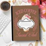 Customized Iced Coffee Coquette Composition Notebook – Coffee Lover Aesthetic Journal | Personalized School Supplies