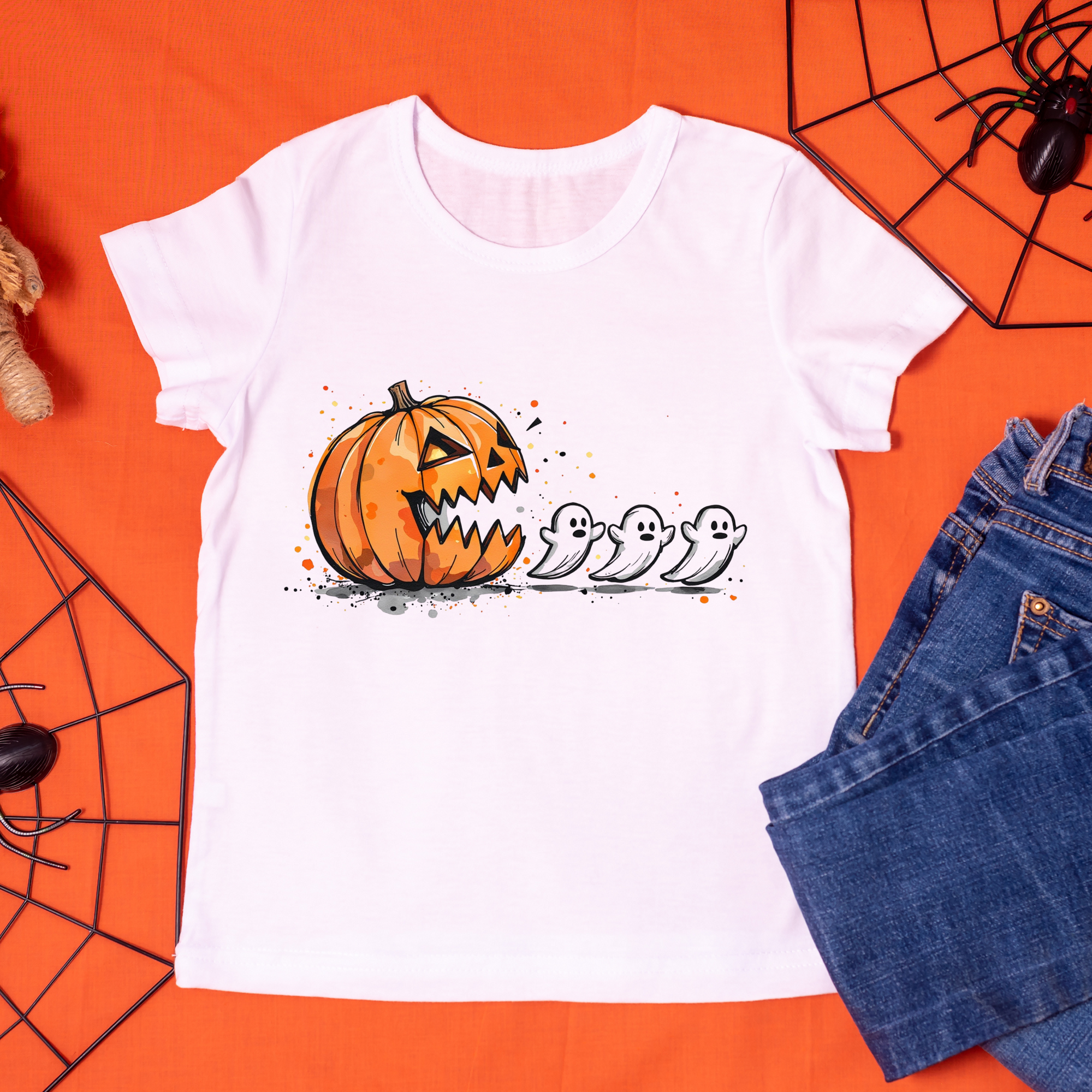Pac Man Pumpkin T-Shirt – Halloween Statement Tee