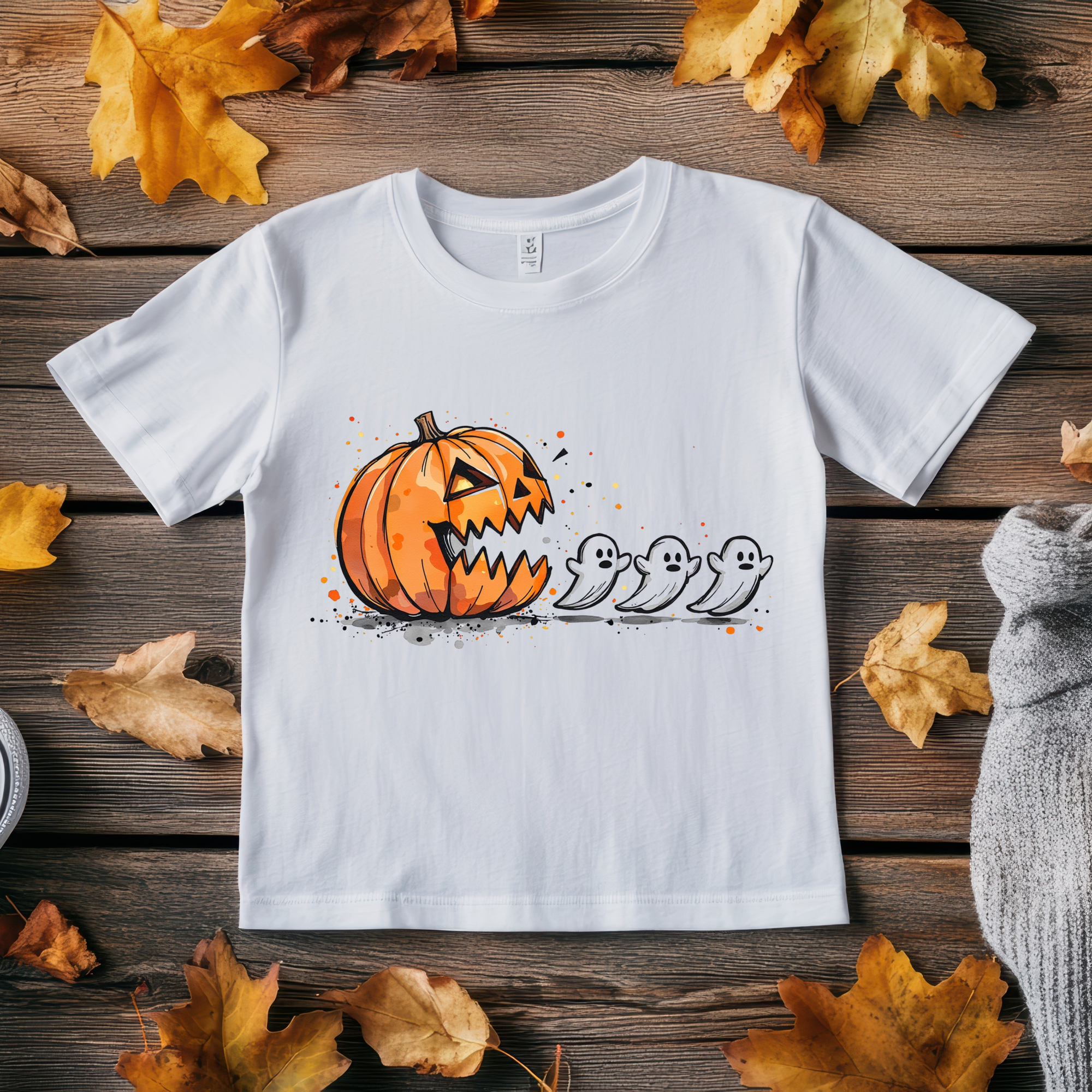Pac Man Pumpkin T-Shirt – Halloween Statement Tee