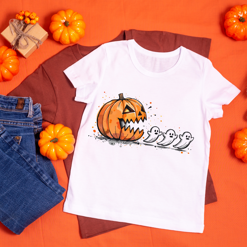 Pac Man Pumpkin T-Shirt – Halloween Statement Tee