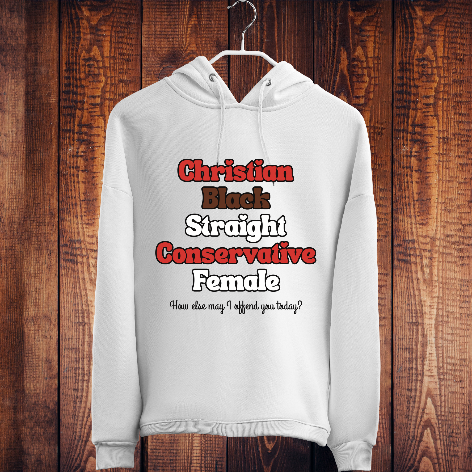 Christian Black Straight Conservative Female T-Shirt – Bold Identity Statement Tee