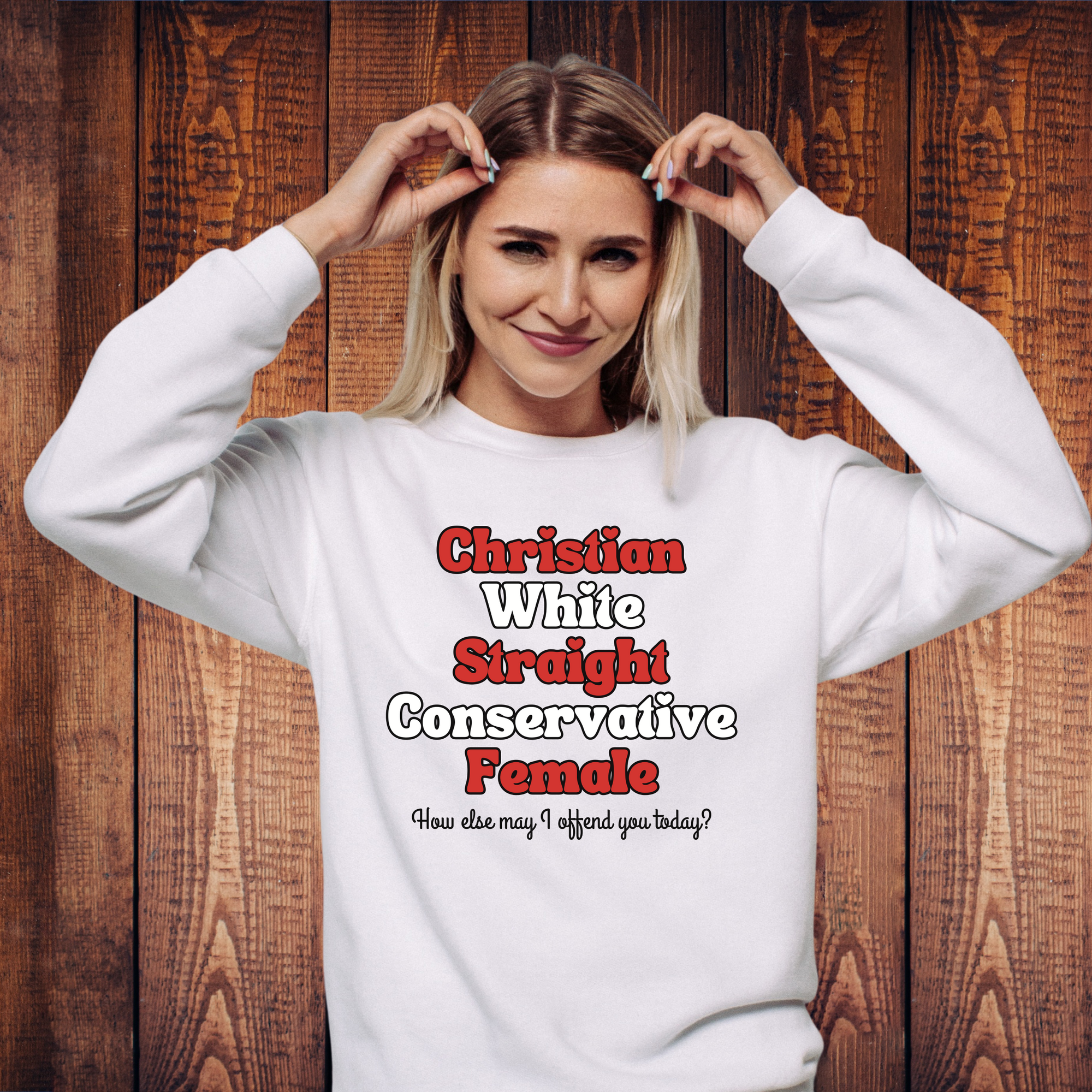 Christian White Straight Conservative Female T-Shirt – Bold Identity Statement Tee
